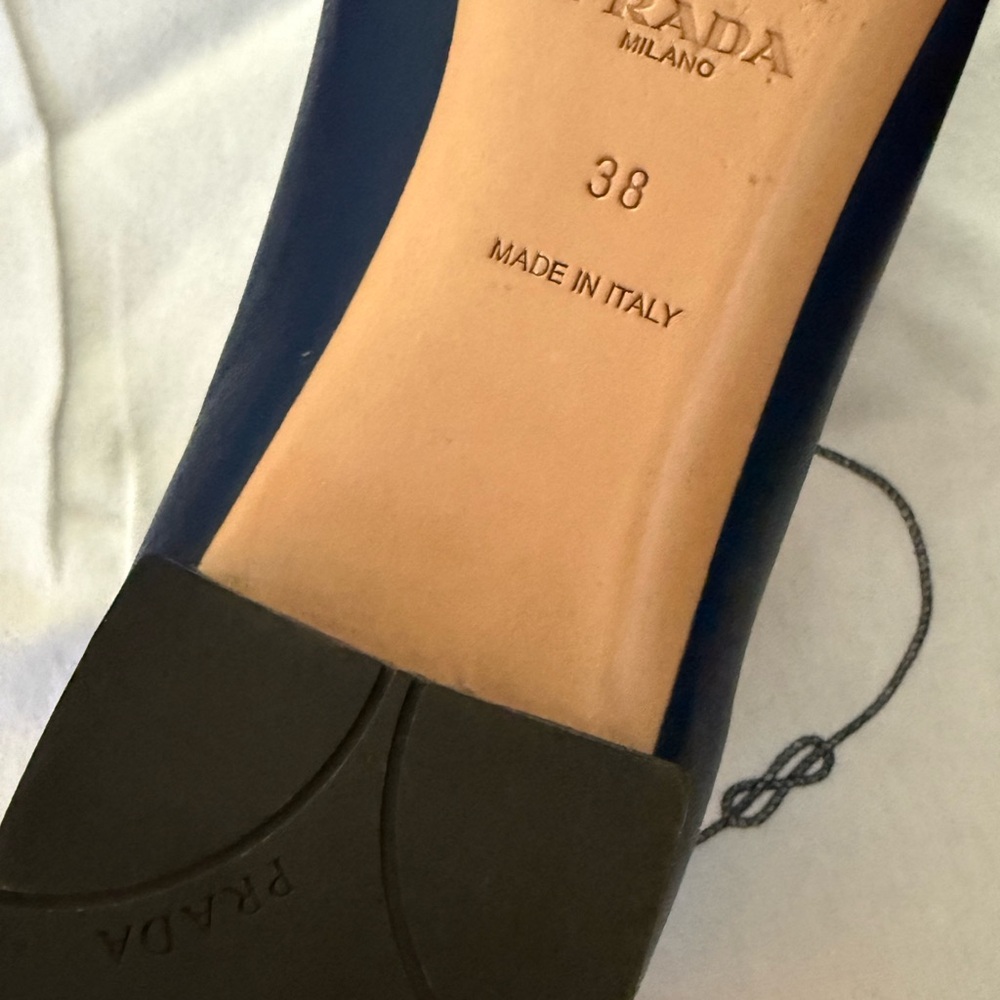 Prada Women's Dark Blue Patent Leather Flats - Picture 5 of 9